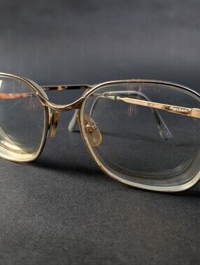 VTG MARCOLIN Women's Eyeglasses Frames Gold 928/GE Marchon Square Frame